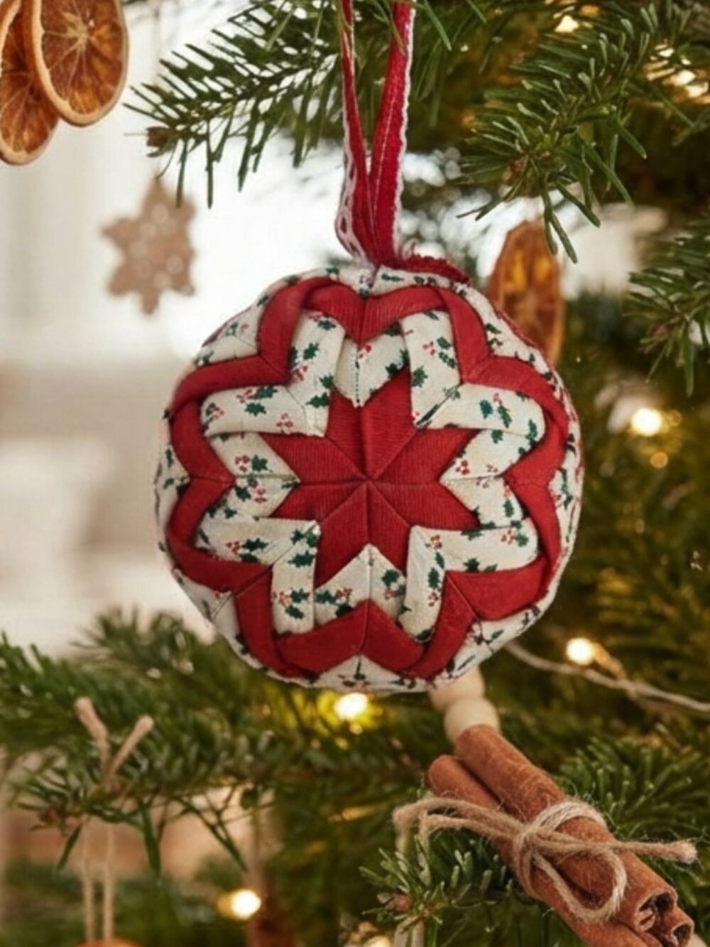 Handmade Quilted Star Christmas Ornament